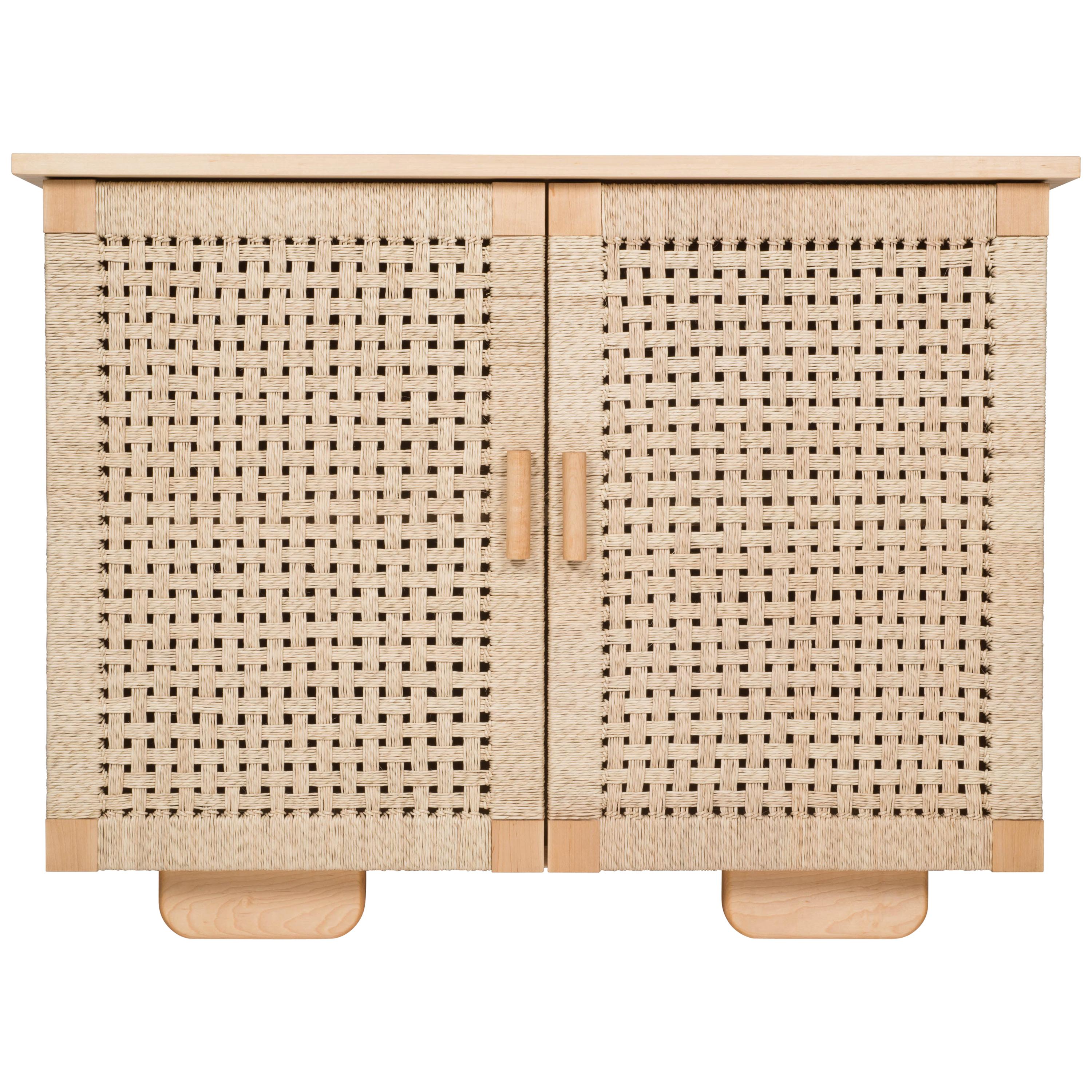 Woven Credenza with handwoven palm cord doors by Michael van Beuren from LUTECA