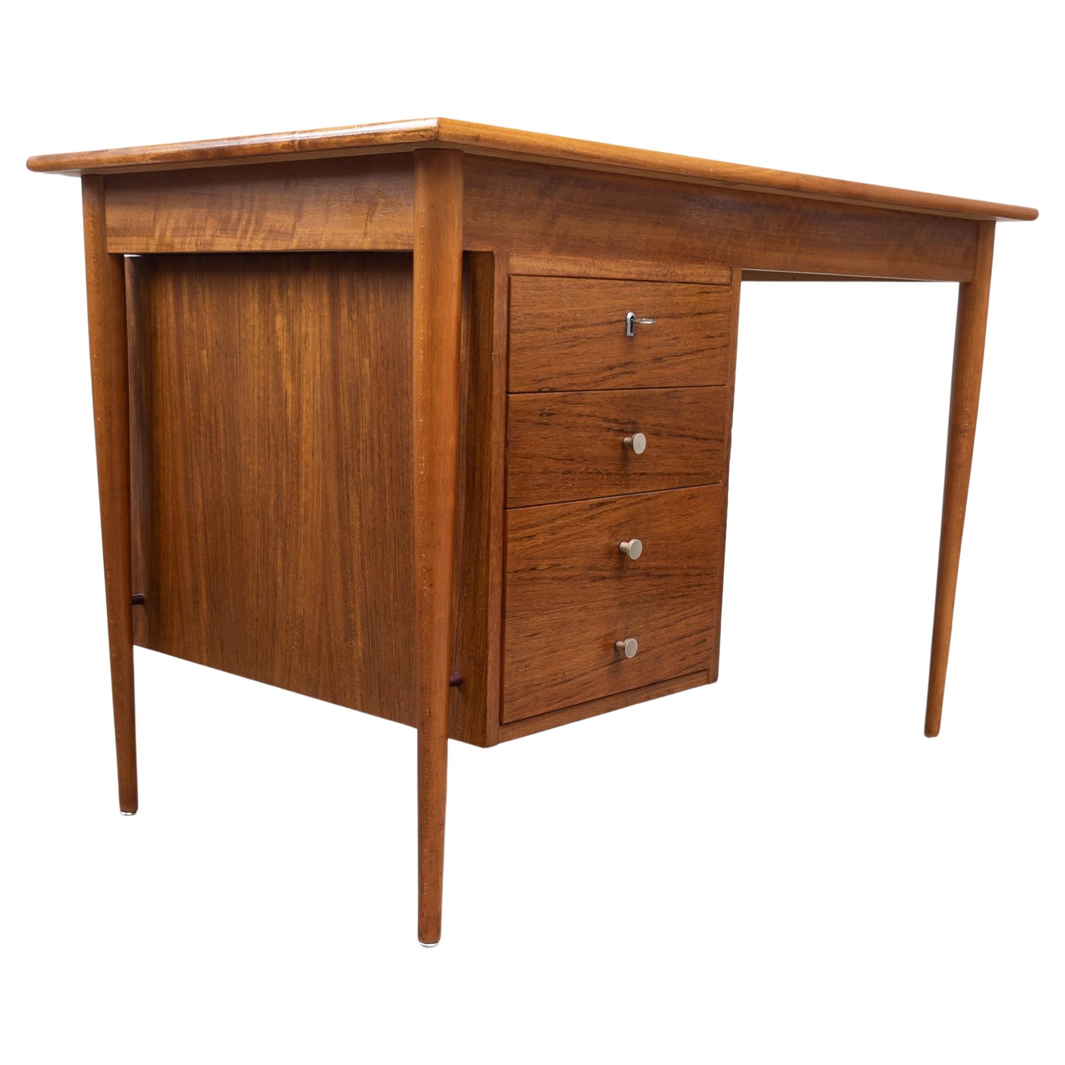 Mid Century wooden writing desk by Karel Vyčítal for Dřevotvar Jablonné  For Sale