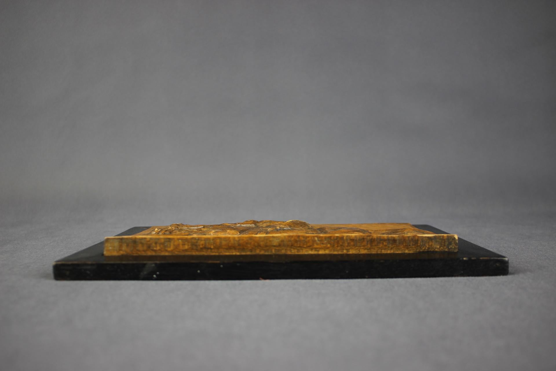 Mid-20th Century Mid-Century Woodwork of Horseracing by K. Zentner, Czechoslovakia, 1944 For Sale