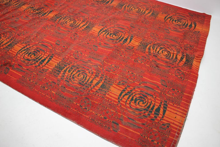 Mid Century Wool Design Carpet / Rug in, 1960s For Sale at 1stDibs