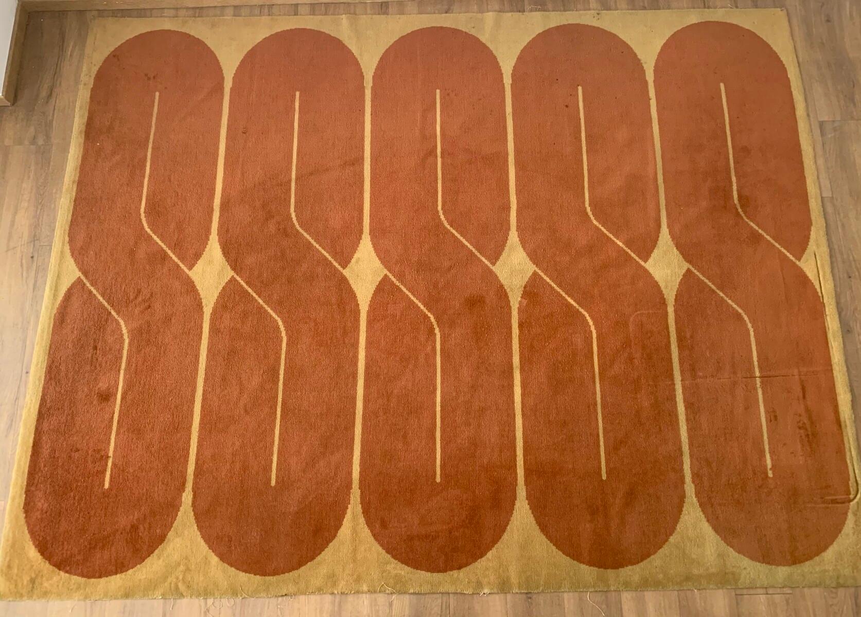 Tapis en laine du milieu du siècle, Belgique, 1970 Bon état - En vente à Brussels, BE