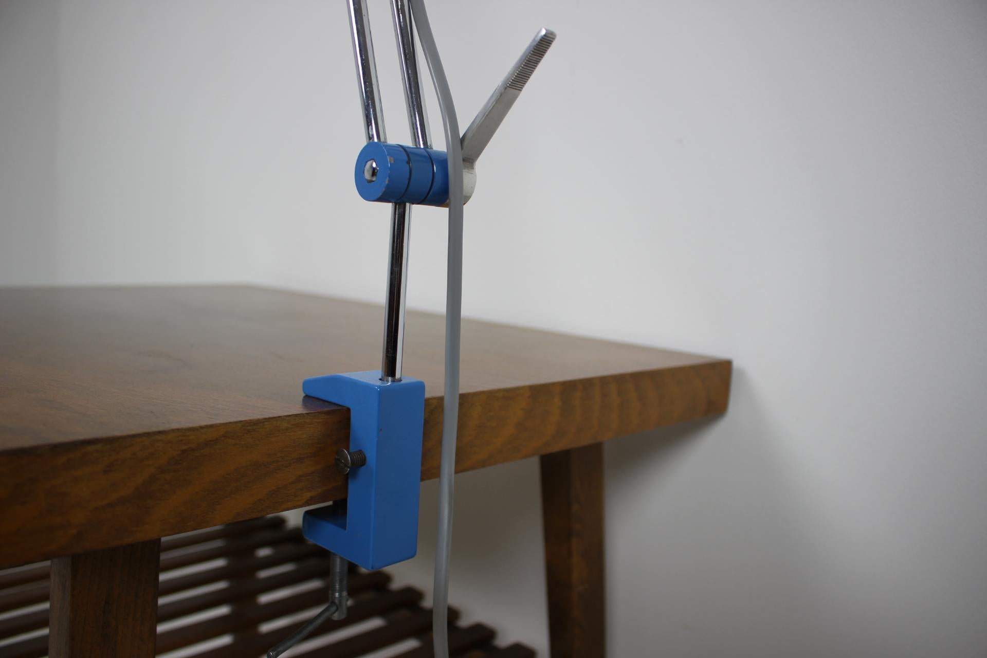 Metal Midcentury Work Adjustable Table Lamp Designed by Josef Hůrka for Napako, 1960 For Sale