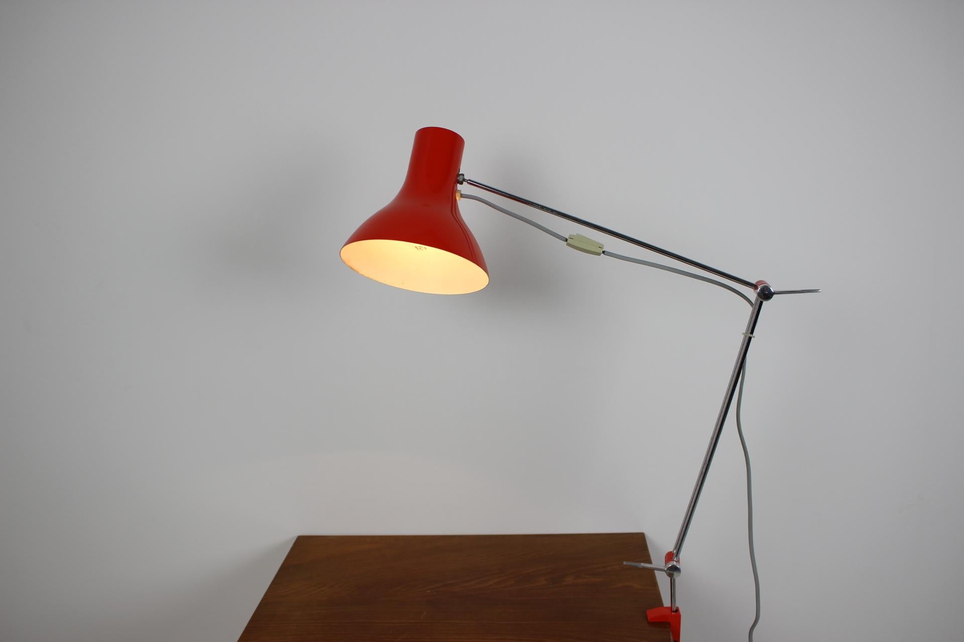 Midcentury Work Adjustable Table Lamp Designed by Josef Hůrka for Napako, 1960 For Sale 2