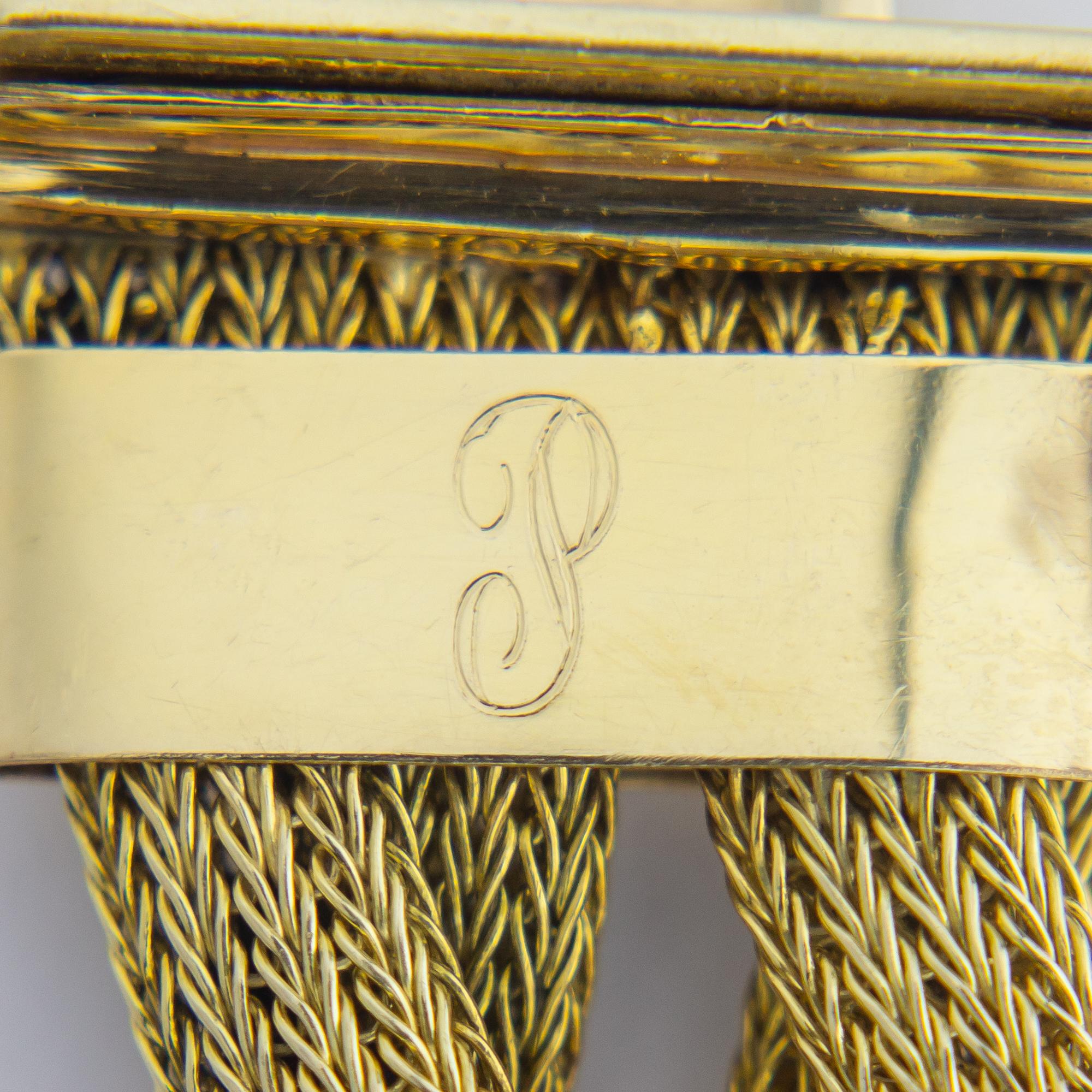 Mid Century, Woven 14 Karat Gold Mesh Bracelet 1
