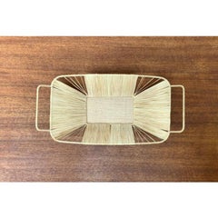 Mid-Century Woven Basket Tray Bowl, 1960s