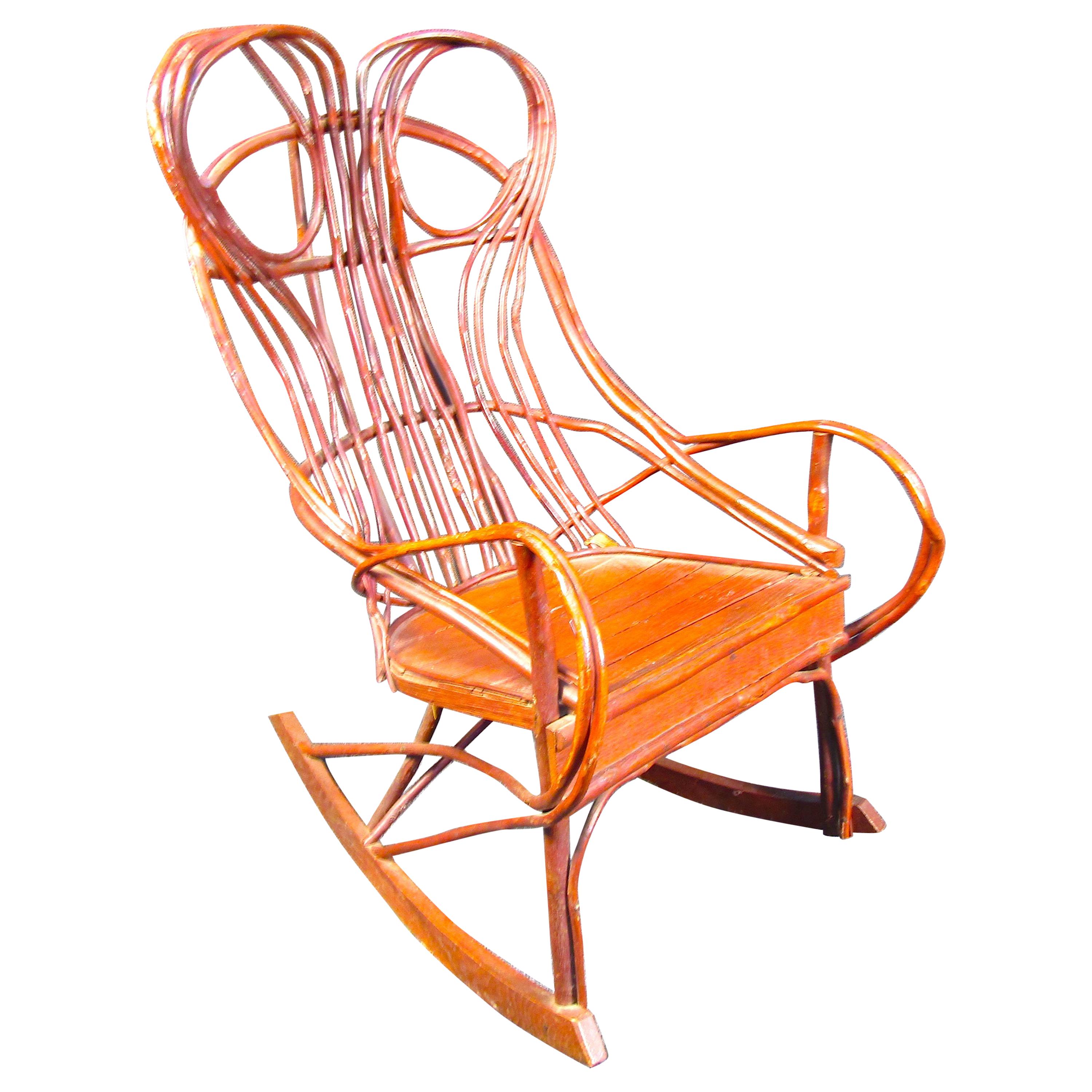 Midcentury "Woven Branch" Rocking Chair