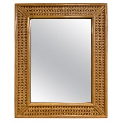 Mid Century Woven Cane Mirror Christian Dior Gabriella Crespi Style