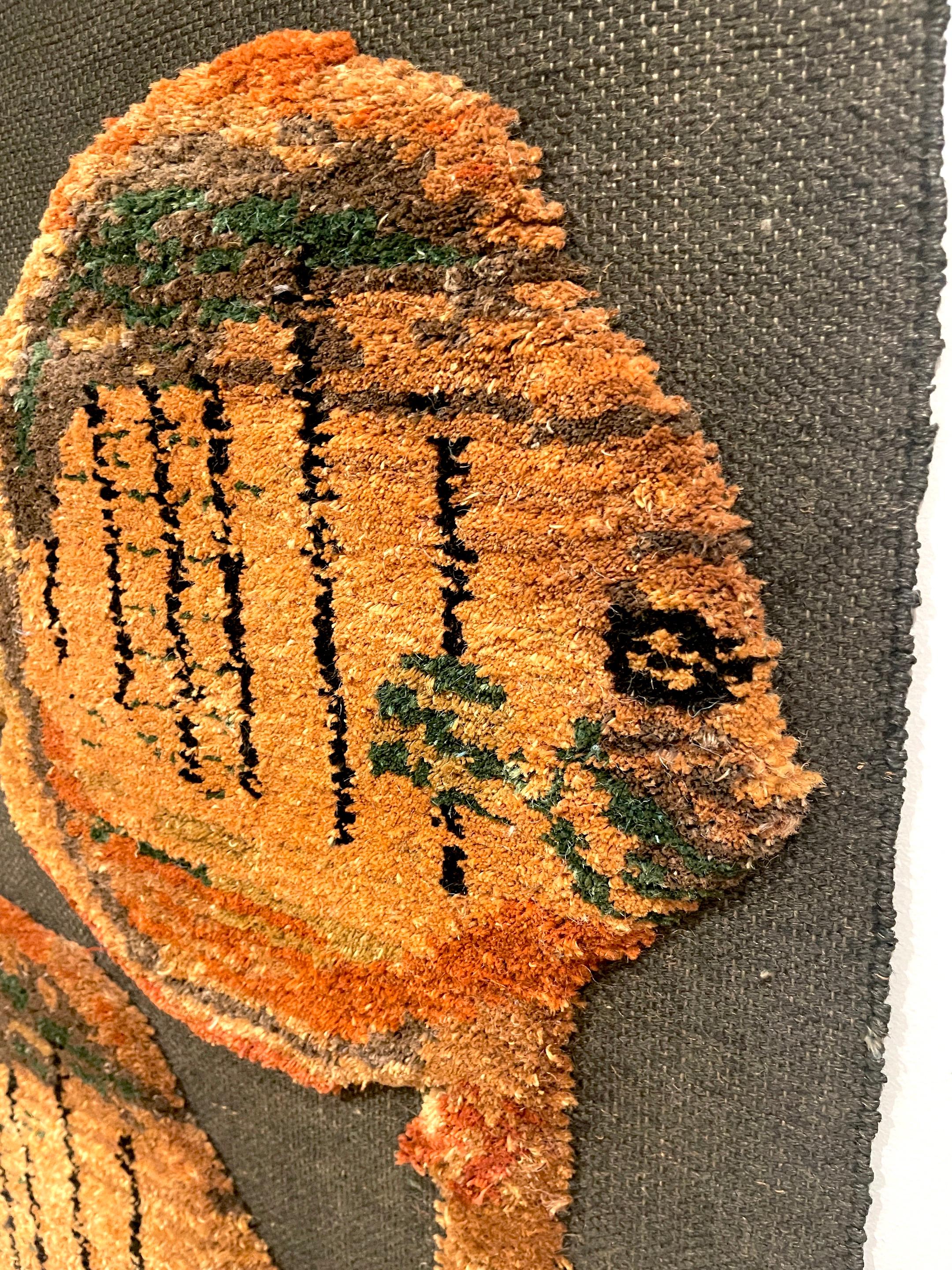 Mid Century Woven Fish Motif Tapestry by Tom Taylor, 1990 For Sale 6