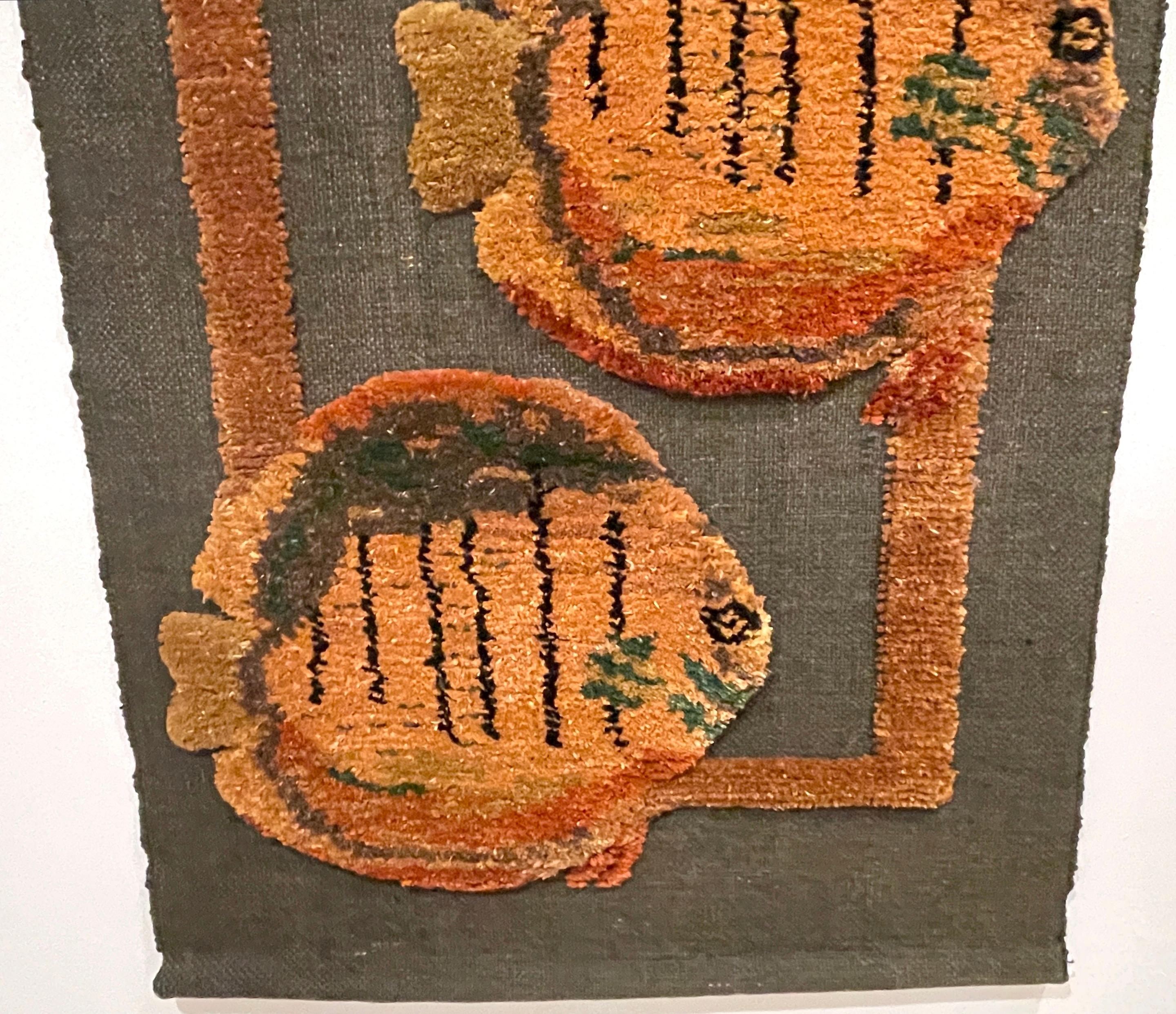 Mid Century Woven Fish Motif Tapestry by Tom Taylor, 1990 For Sale 2