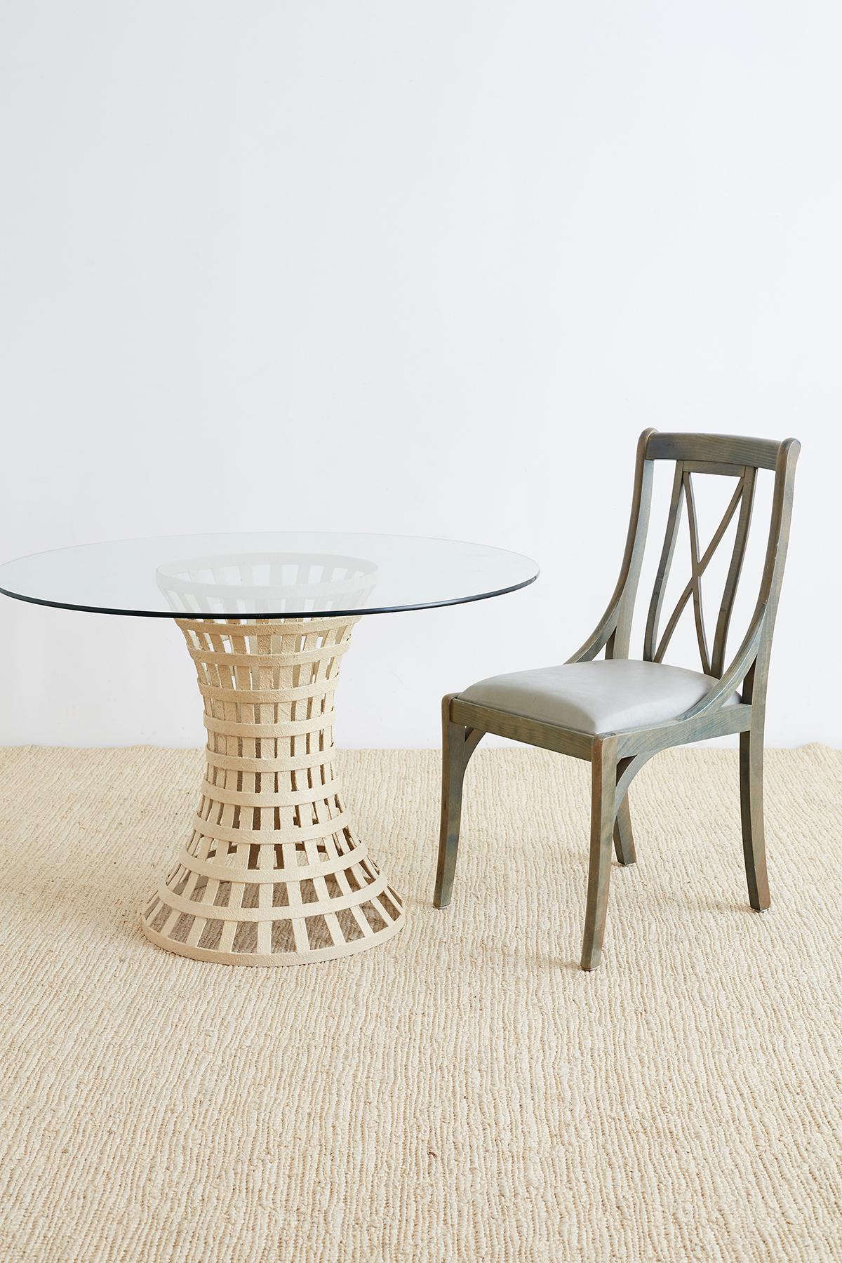 Mid-Century Woven Metal Breakfast or Dining Table 4