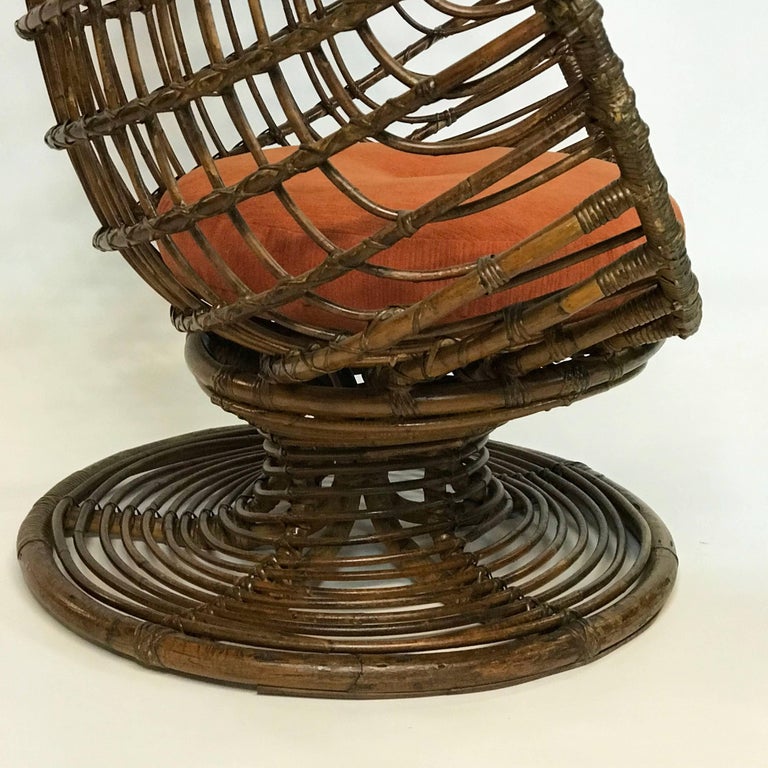 Mid Century Woven Rattan Egg Chair at 1stDibs open weave egg chair