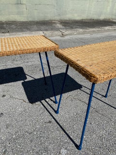 Mid-Century Woven Rattan Tables by Van Keppel and Green, Set of 2