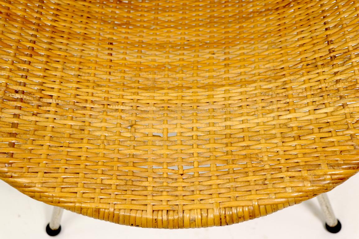 Mid-Century Modern Mid Century Woven Rattan Wicker Shell Chair by Tropic Cane