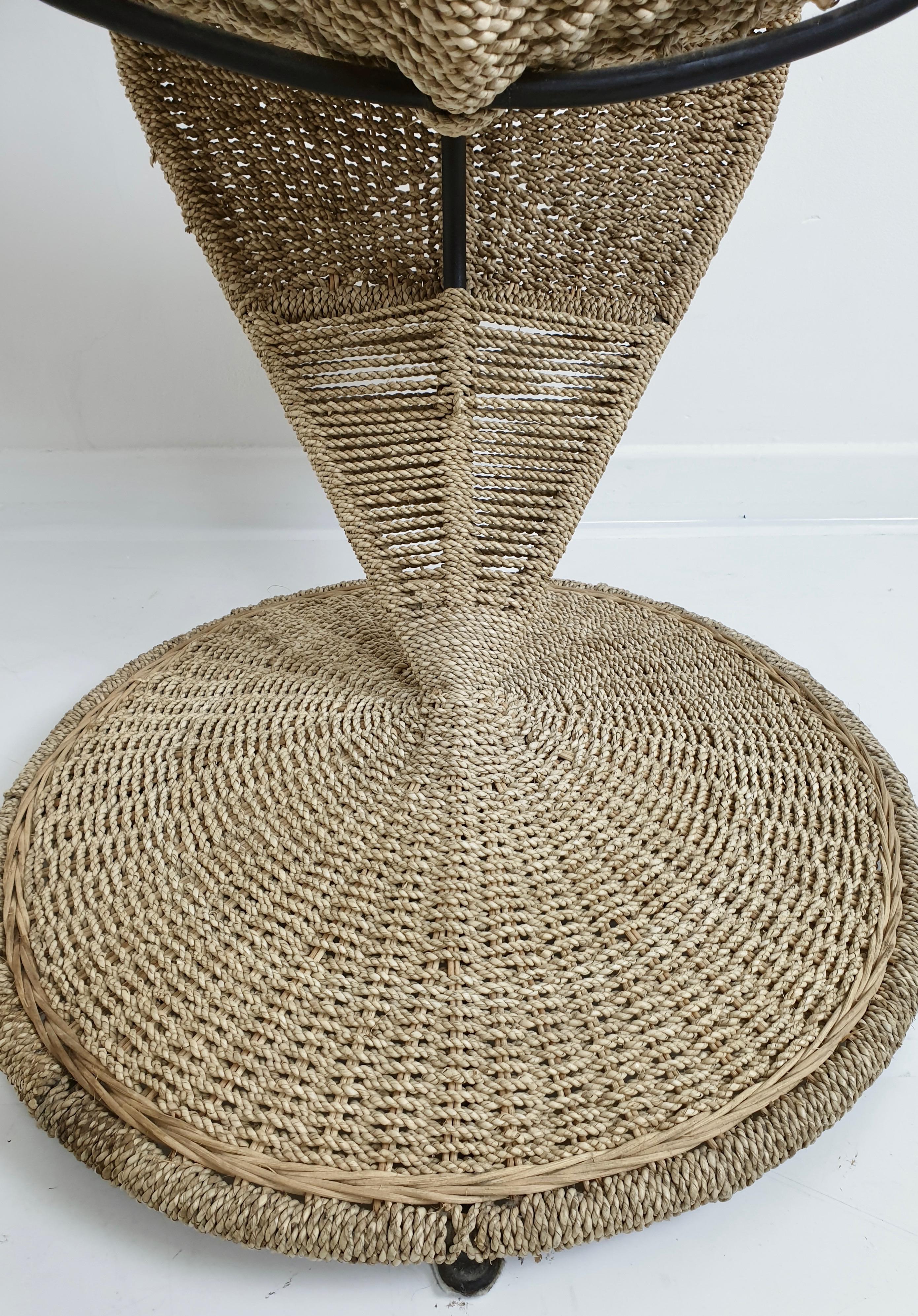 Midcentury Woven Rope 'S' Chair by Marzio Cecchi, Italy, circa 1970 For Sale 4
