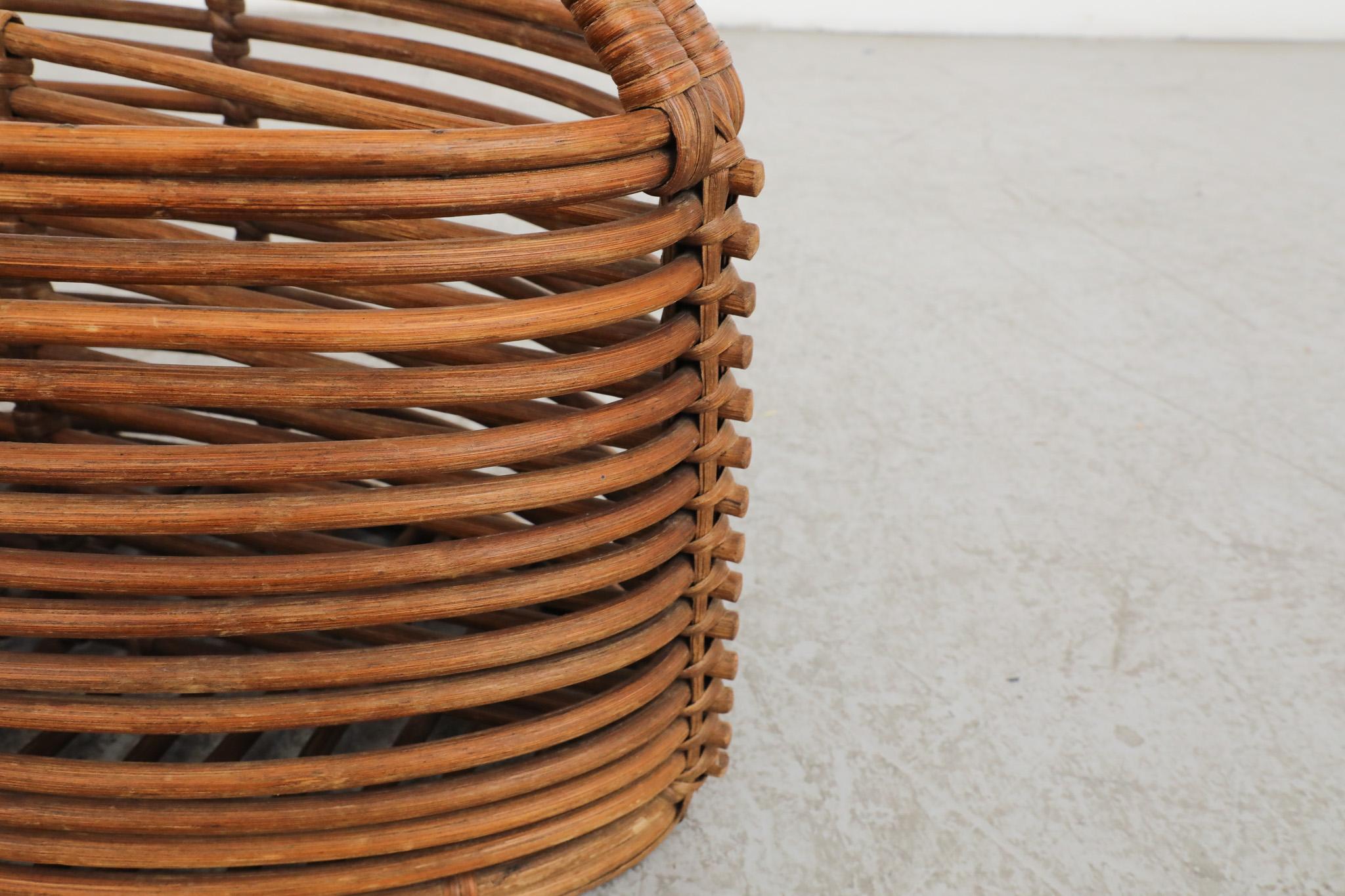 Mid-Century Woven Willow Basket or Magazine Rack For Sale 10