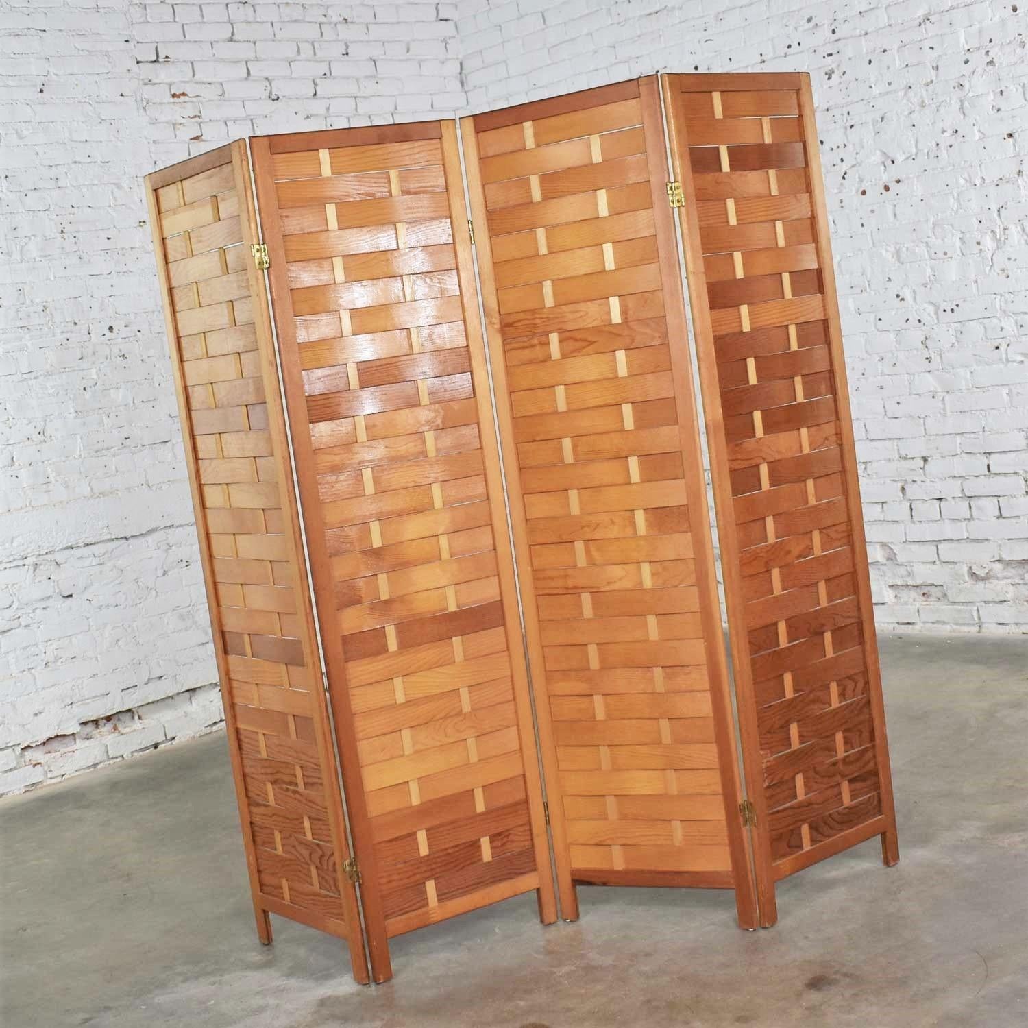 wooden folding screen room divider