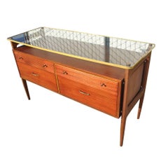 Mid Century Wrighton Walnut Floating Credenza Vanity