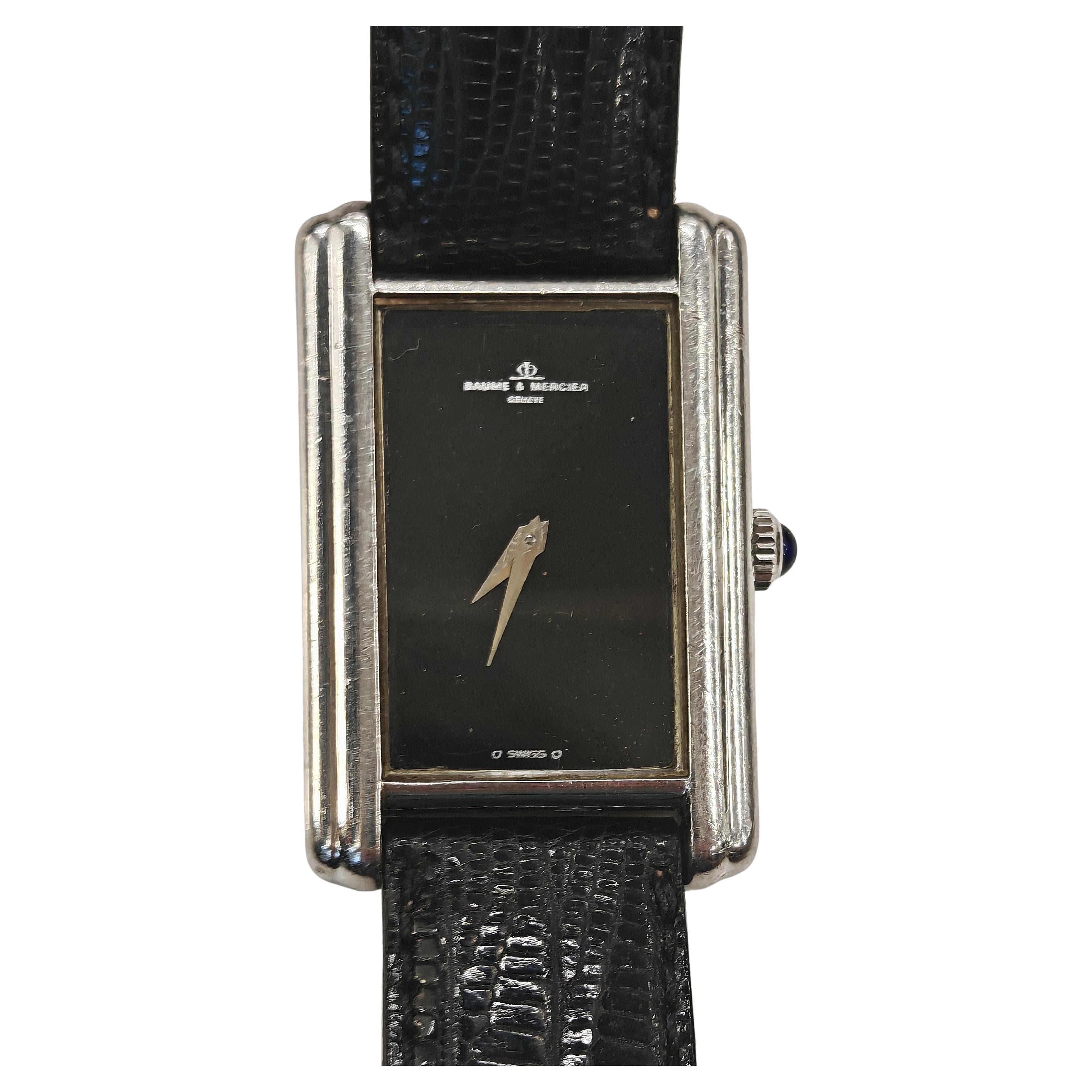 Mid Century Wrist Watch by Baume 
Mercier in white gold, Switzerland 1970s en venta