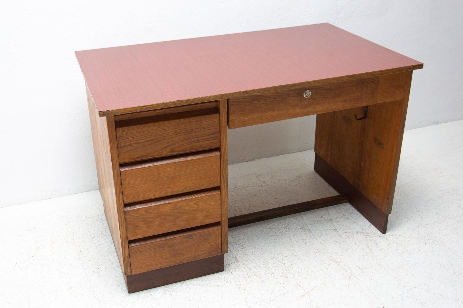 Formica Mid-Century Writing Desk, 1960's, Czechoslovakia, Brussels Period For Sale