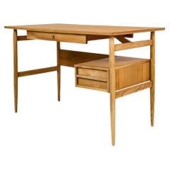 Mid Century Writing Desk, Polish Design, 1960s, Restored Mid Century Writing Desk, Polish Design, 1960s, Restored