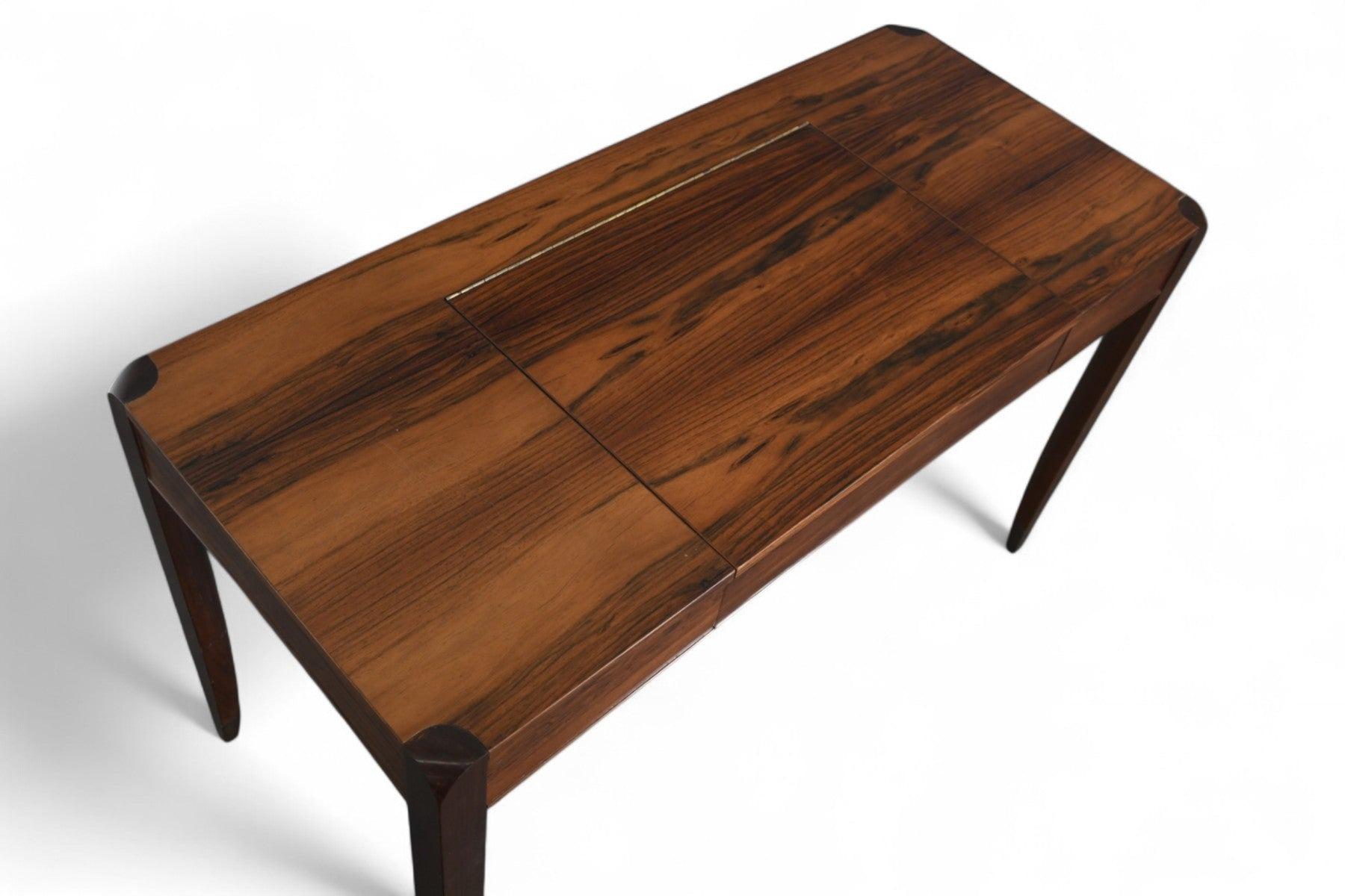 Mid Century Writing Desk / Vanity in Brazilian Rosewood For Sale 7