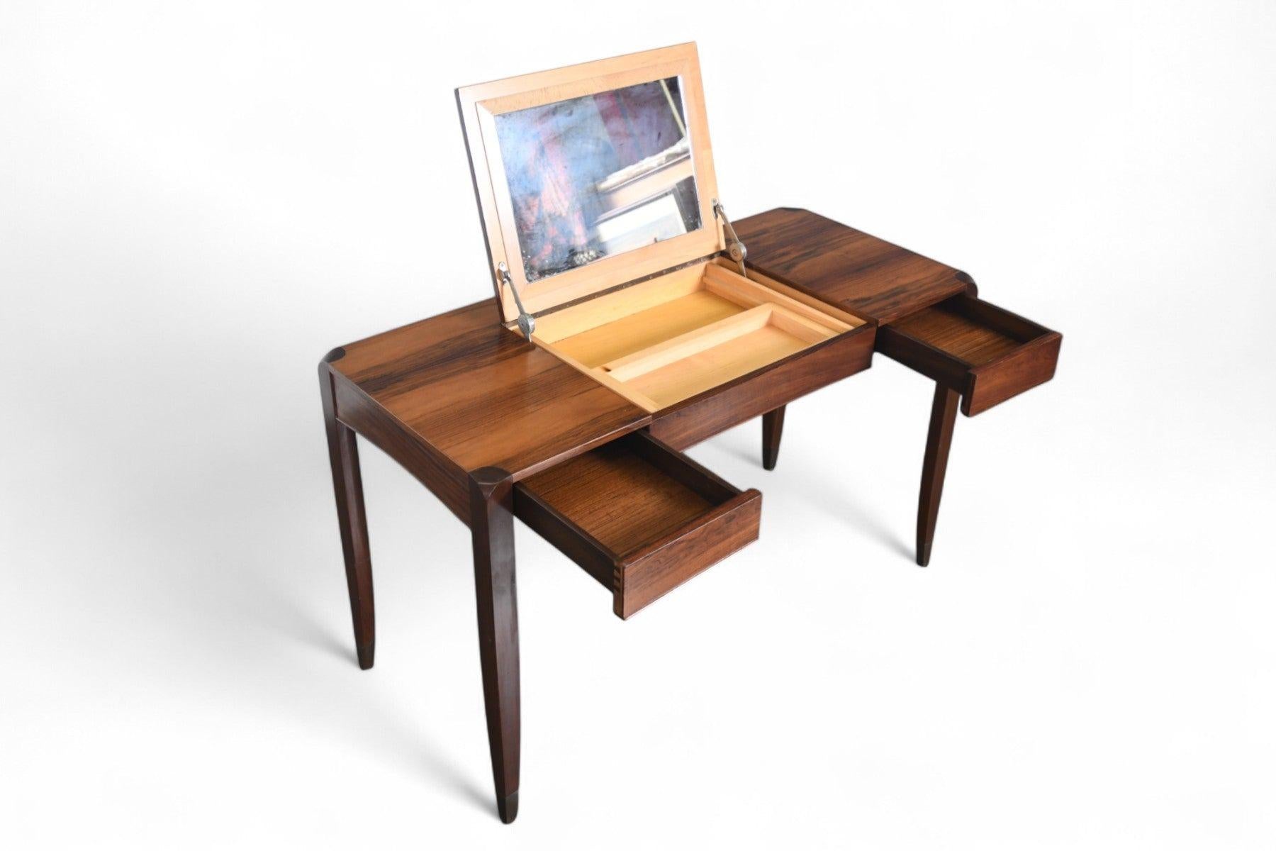 Mid Century Writing Desk / Vanity in Brazilian Rosewood For Sale 10