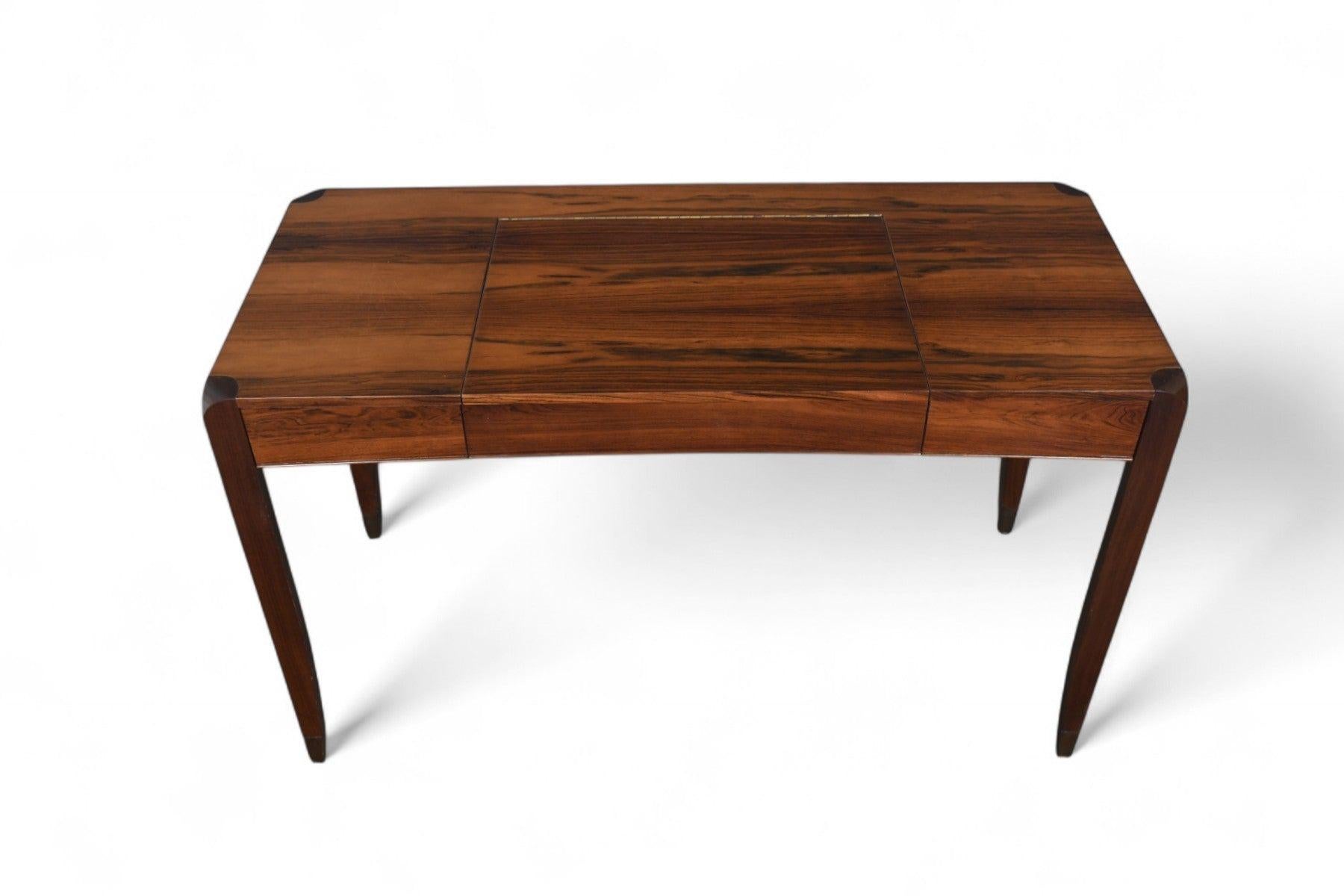 Mid-Century Modern Mid Century Writing Desk / Vanity in Brazilian Rosewood For Sale