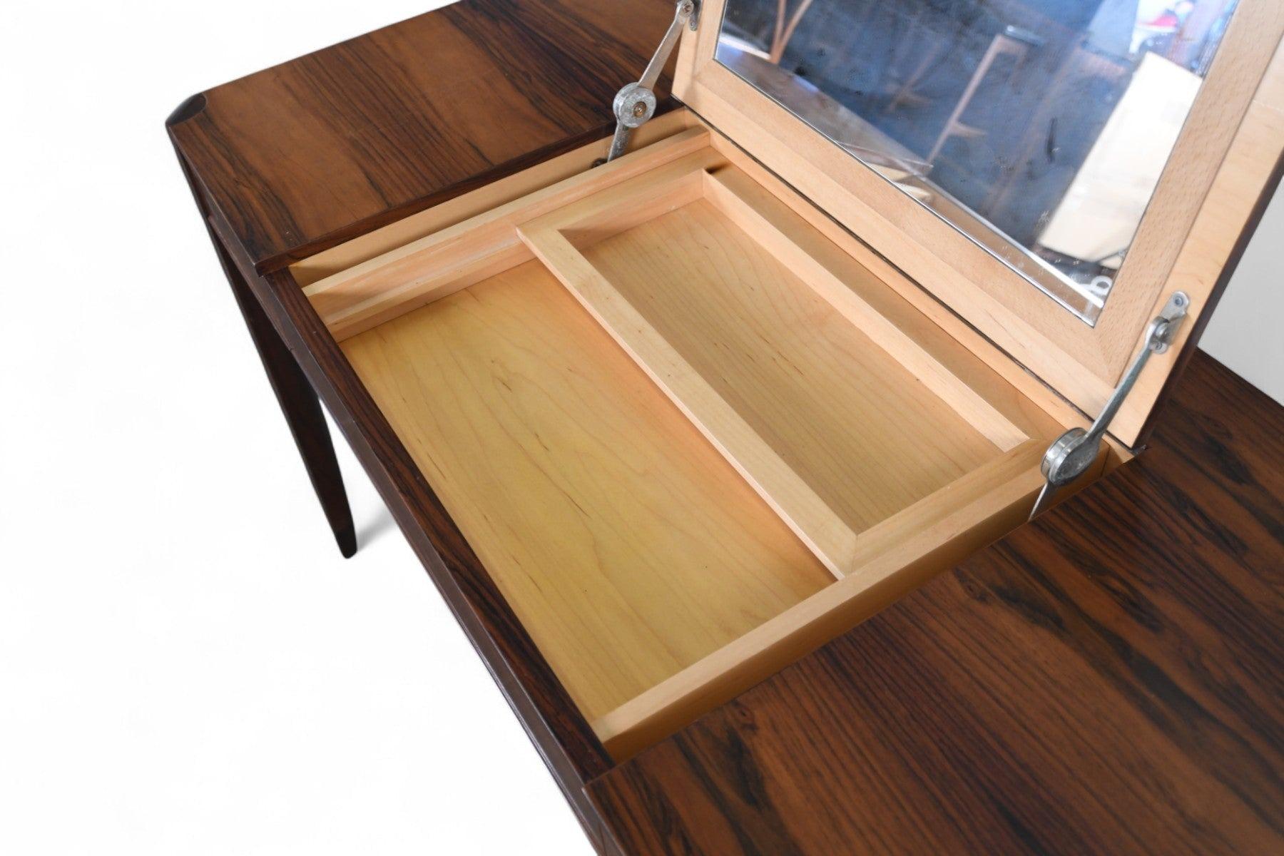 20th Century Mid Century Writing Desk / Vanity in Brazilian Rosewood For Sale