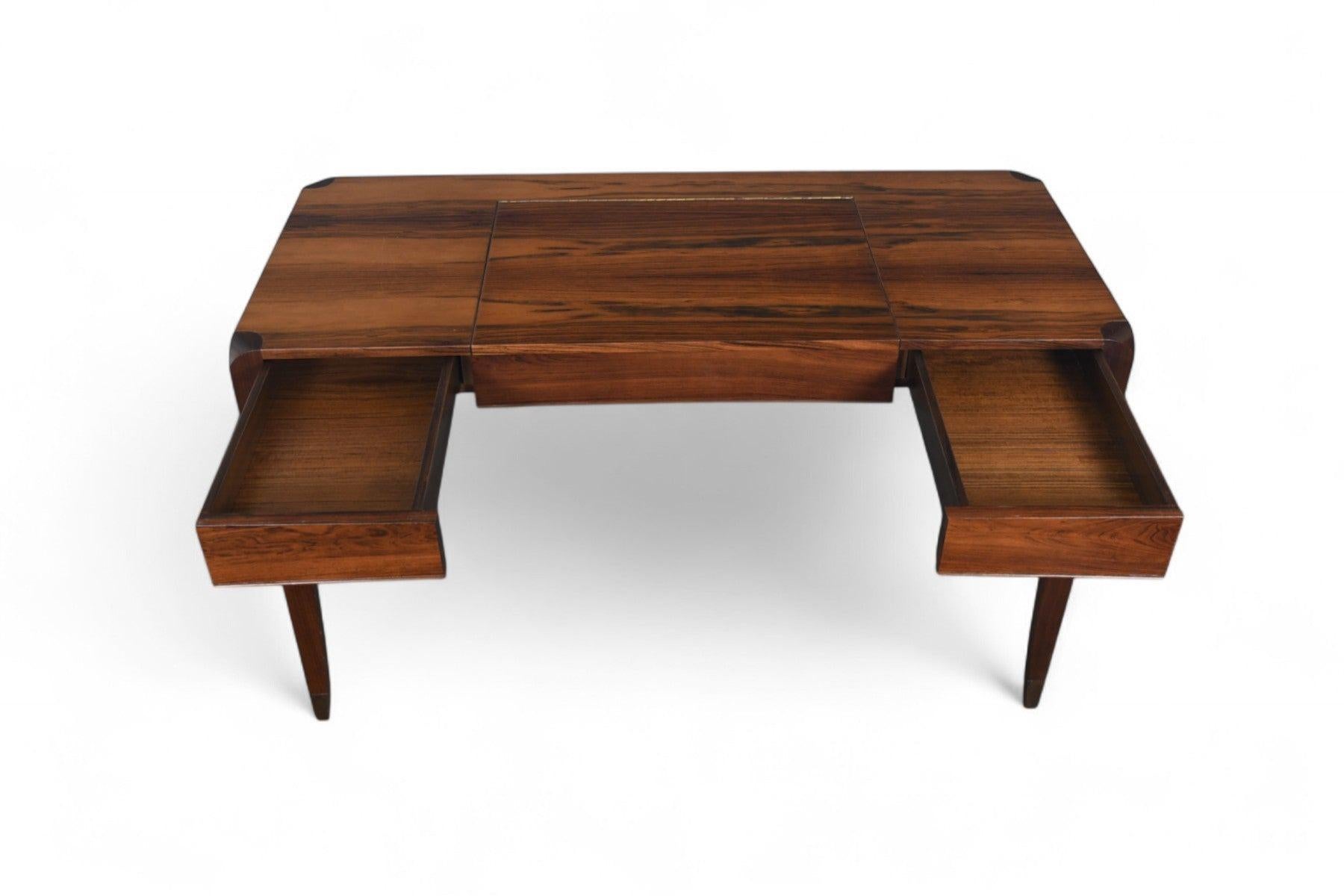 Mid Century Writing Desk / Vanity in Brazilian Rosewood For Sale 2