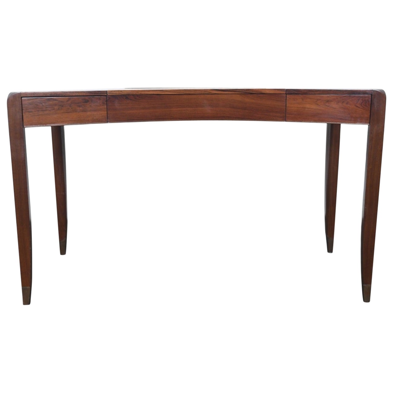 Mid Century Writing Desk / Vanity in Brazilian Rosewood For Sale
