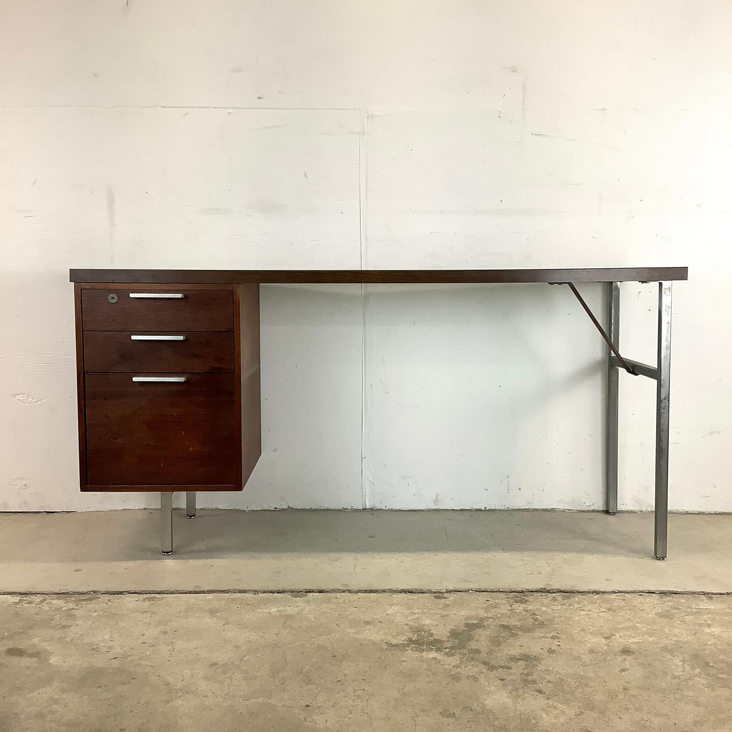 Mid-Century Writing Desk with Filing Drawer For Sale 9