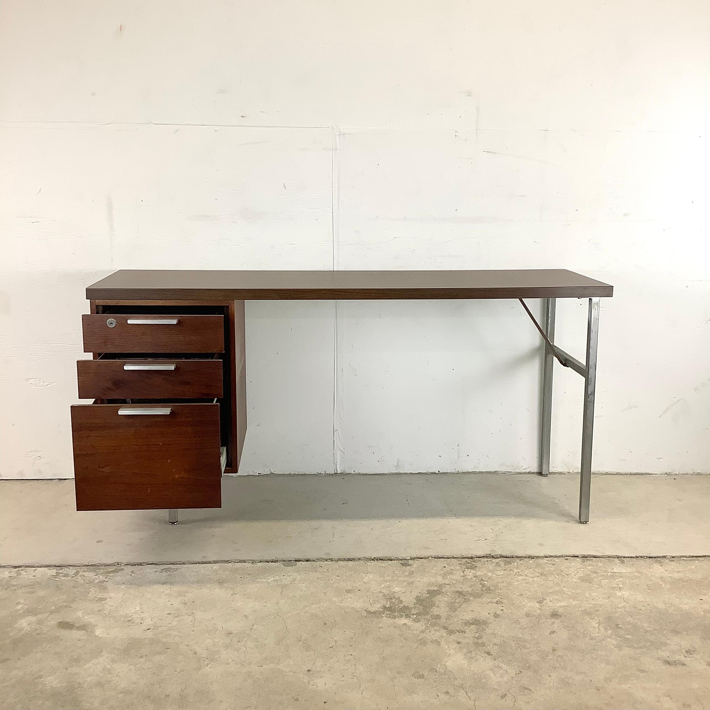 20th Century Mid-Century Writing Desk with Filing Drawer For Sale