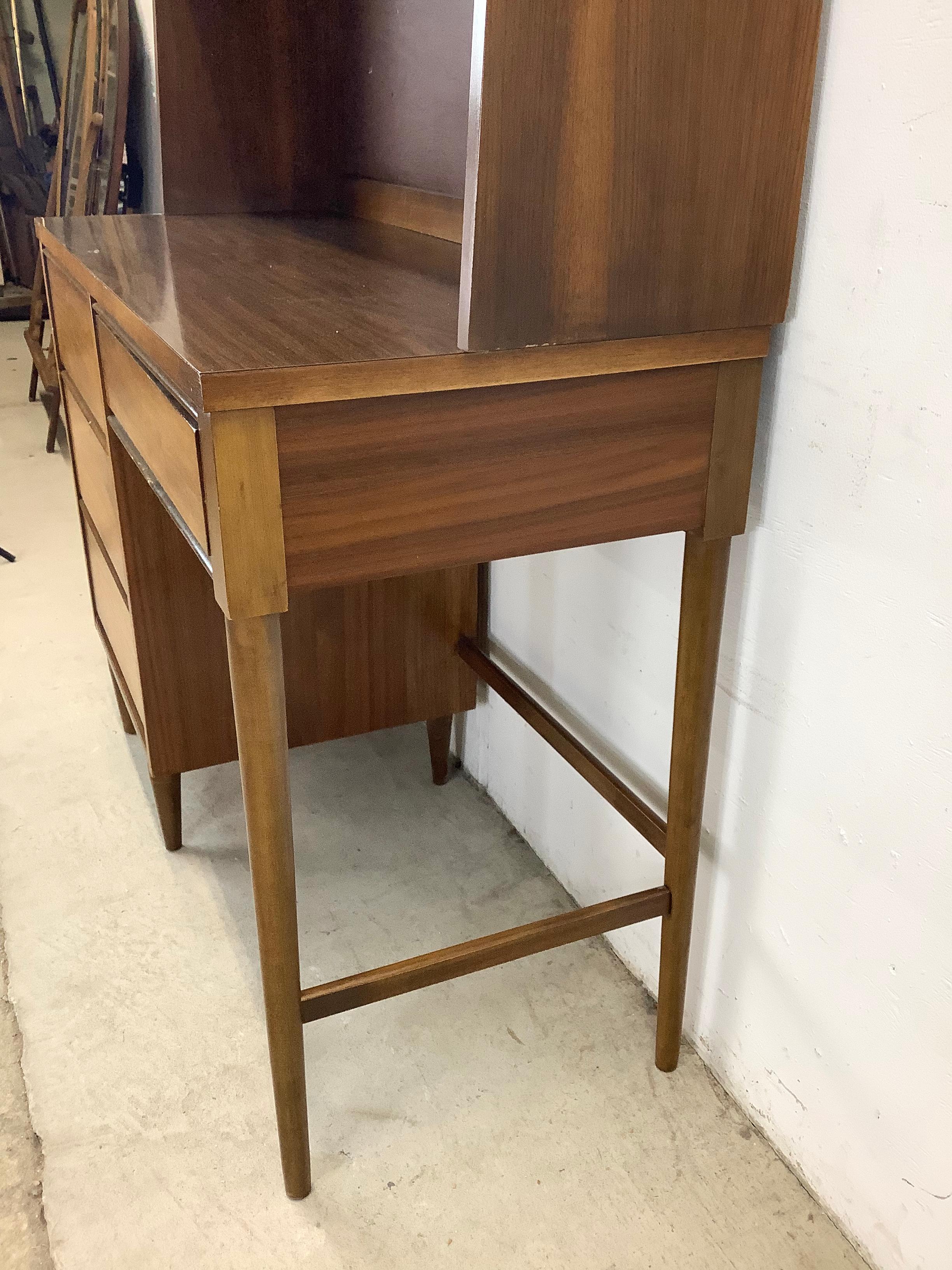 Mid-Century Writing Desk With Shelf Topper 4