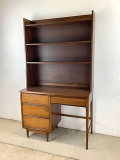 Mid-Century Writing Desk With Shelf Topper