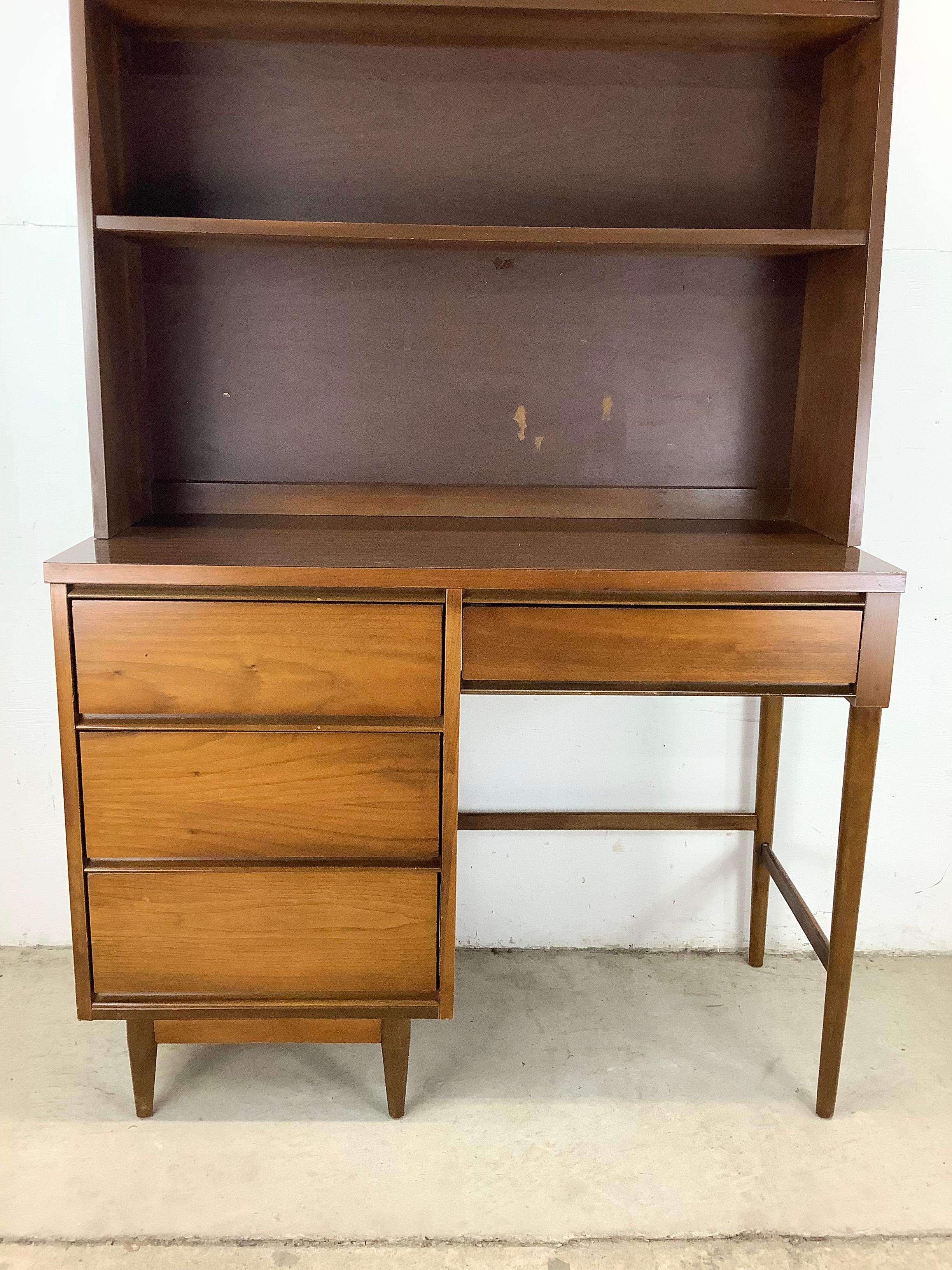 Mid-Century Modern Mid-Century Writing Desk With Shelf Topper