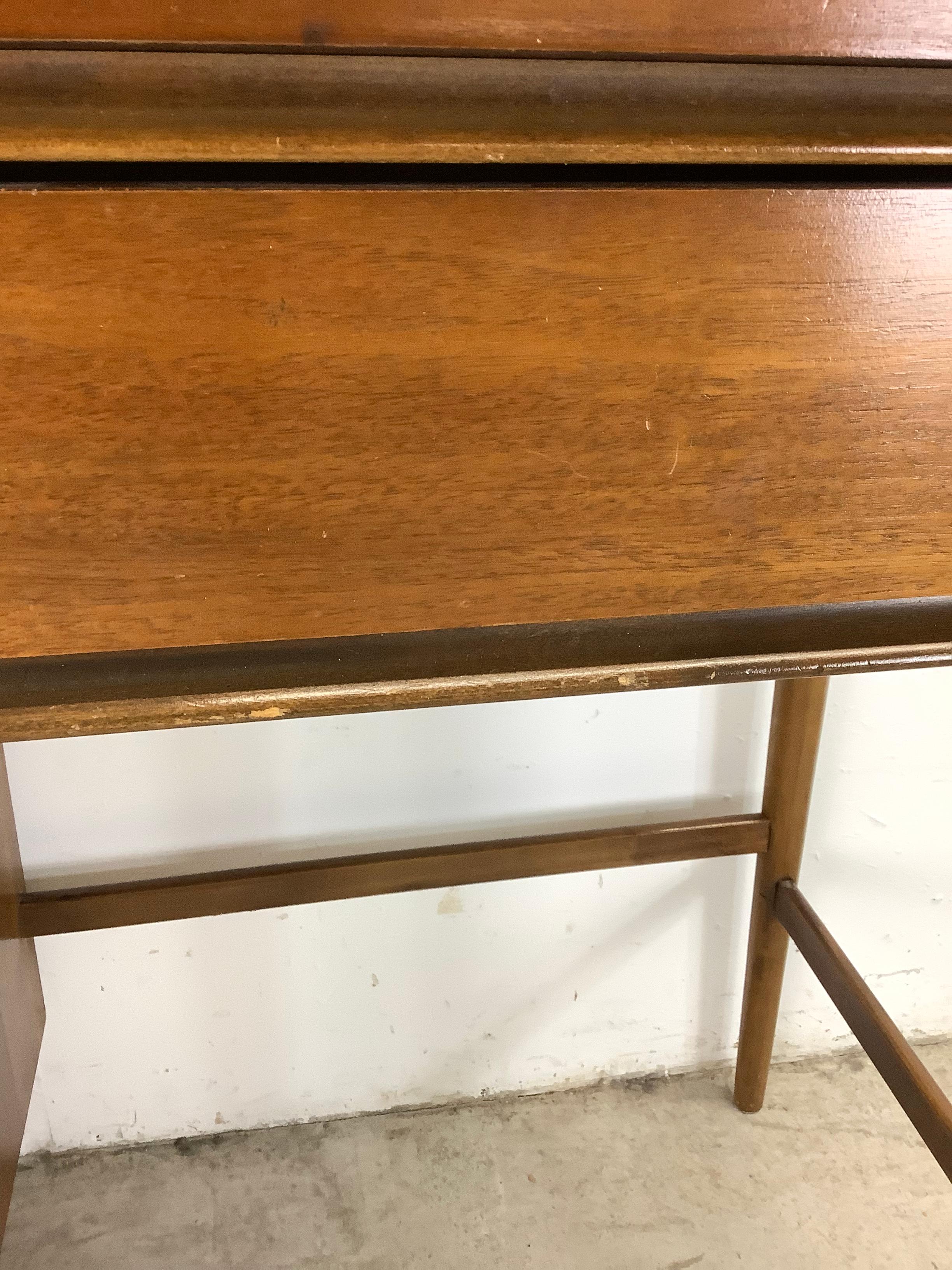20th Century Mid-Century Writing Desk With Shelf Topper