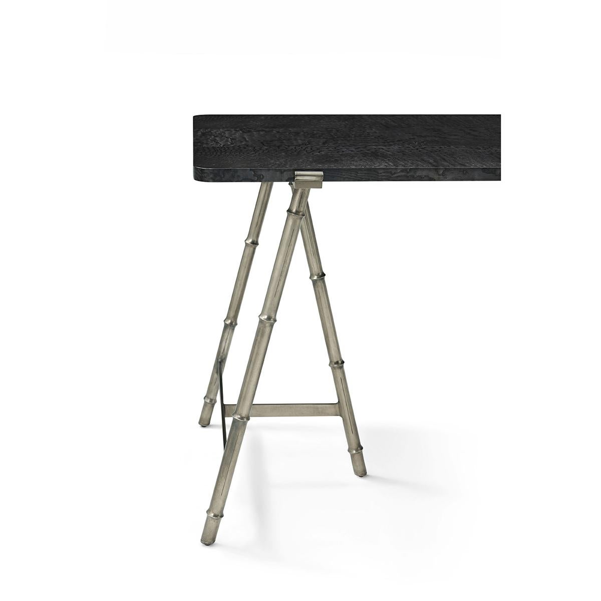 Contemporary Mid Century Writing Table - Silent Black For Sale