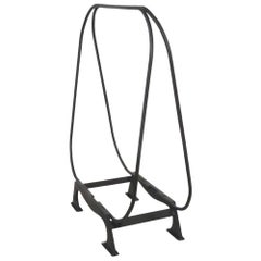 Mid Century Wrought and Cast Iron  Fireplace  Log Holder
