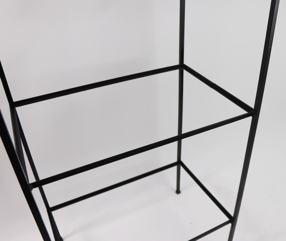black wrought iron shelves