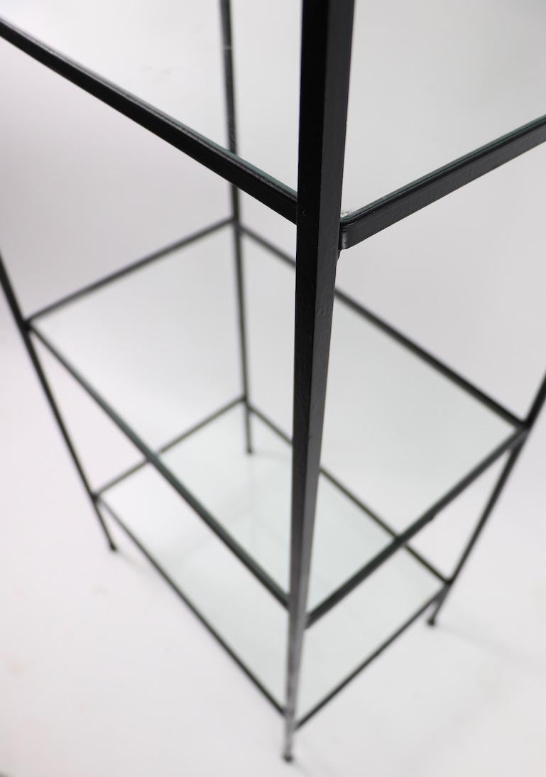 Mid Century Wrought Iron and Glass Shelf Attributed to Umanoff In Good Condition In New York, NY