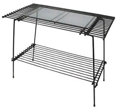 Mid Century Wrought Iron and Glass Side Table Plant Stand