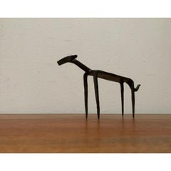 Schmiedeeisen-Tierskulptur aus der Mitte des Jahrhunderts