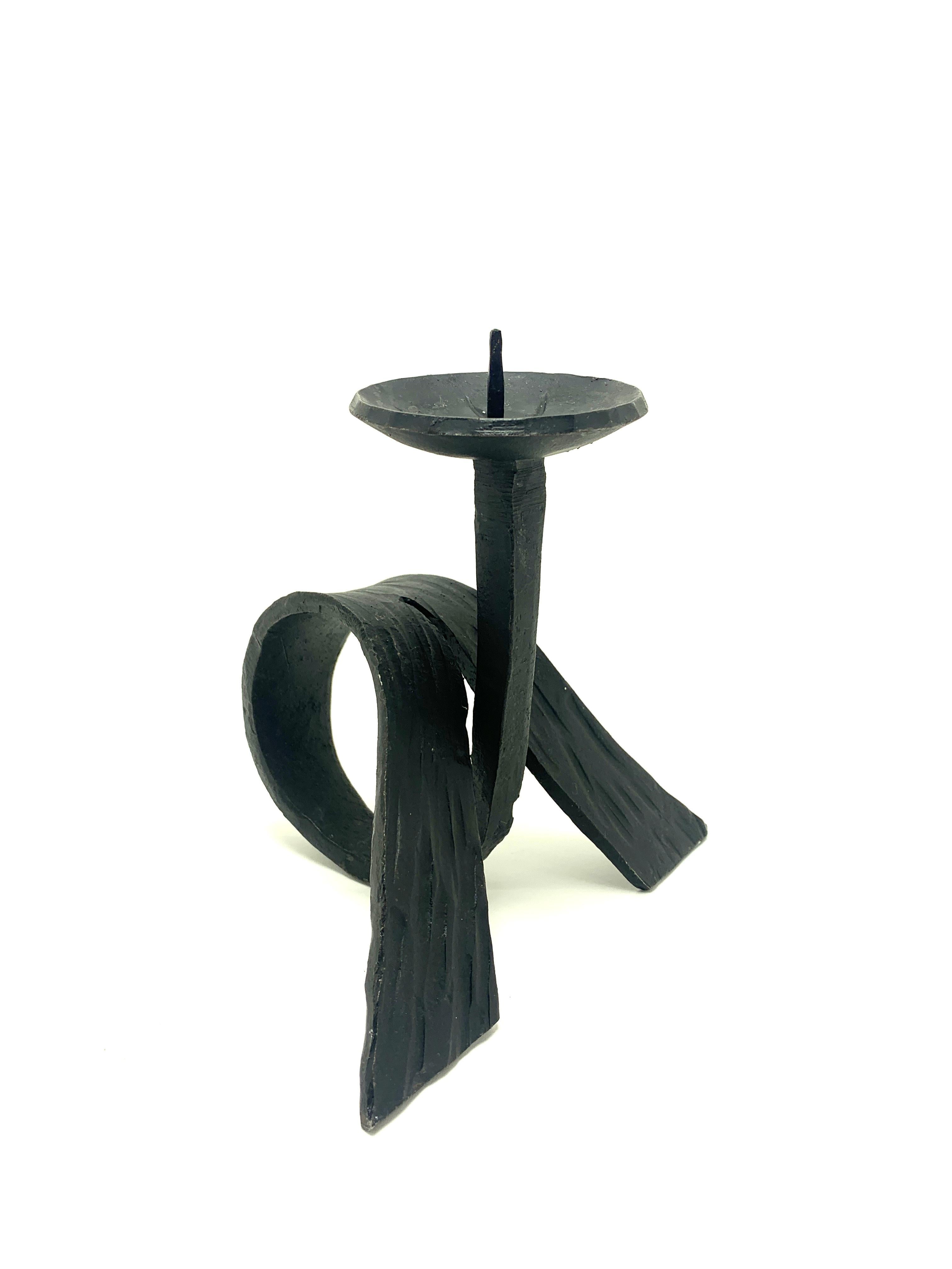 Mid-century wrought iron candelabra, 1960's (50208) In Good Condition For Sale In Budapest, HU