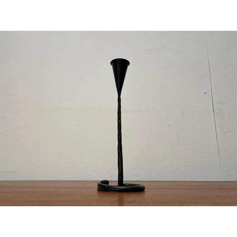 Candelabro de hierro forjado de mediados de siglo, años 60 Vidrio en venta