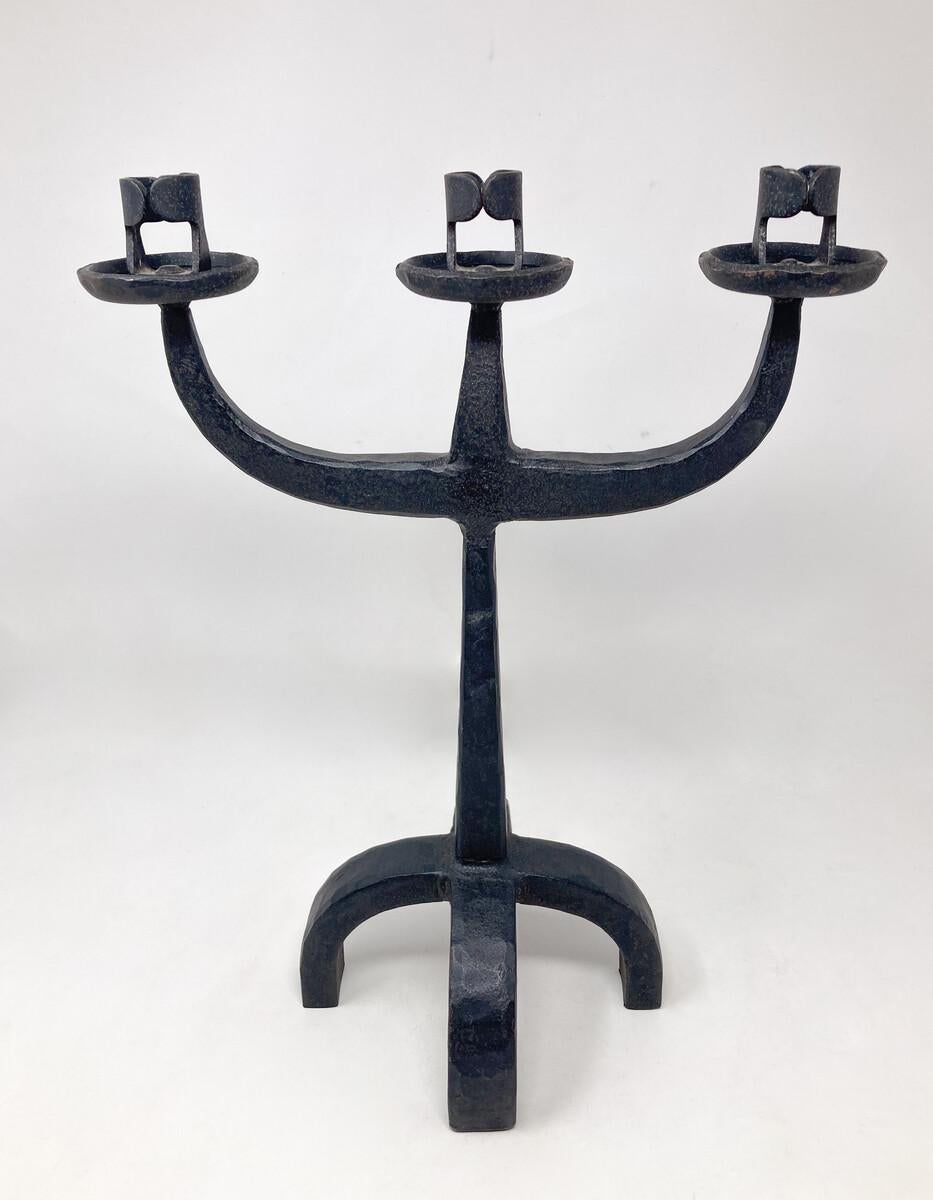 Mid-Century Wrought Iron Candleholder In Good Condition For Sale In Brussels, BE