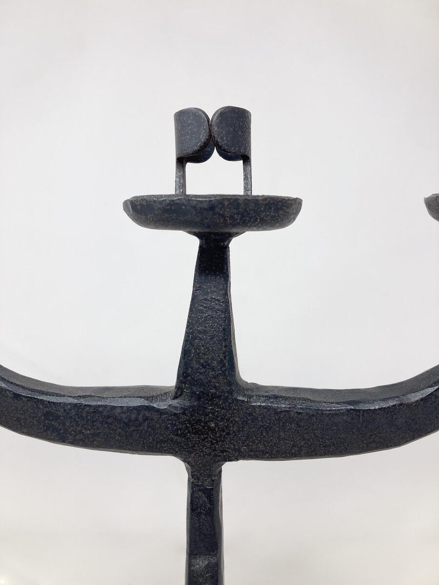 Mid-Century Wrought Iron Candleholder For Sale 1