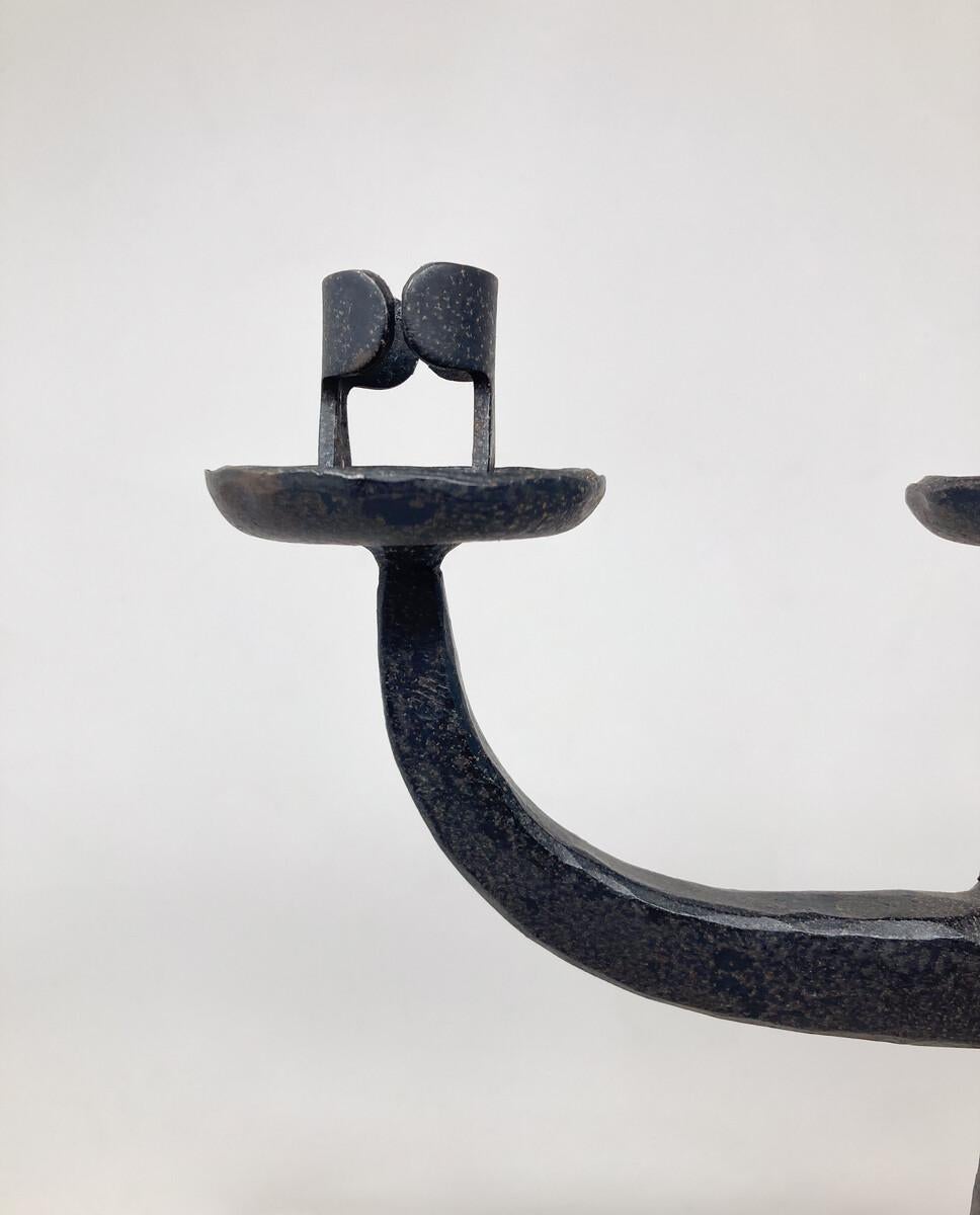 Mid-Century Wrought Iron Candleholder For Sale 2