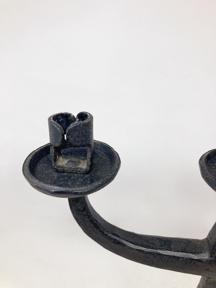 Mid-Century Wrought Iron Candleholder For Sale 3