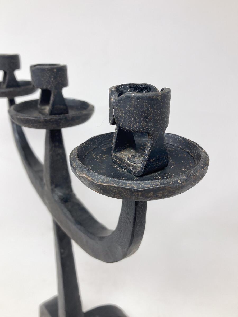 Mid-Century Wrought Iron Candleholder For Sale 5