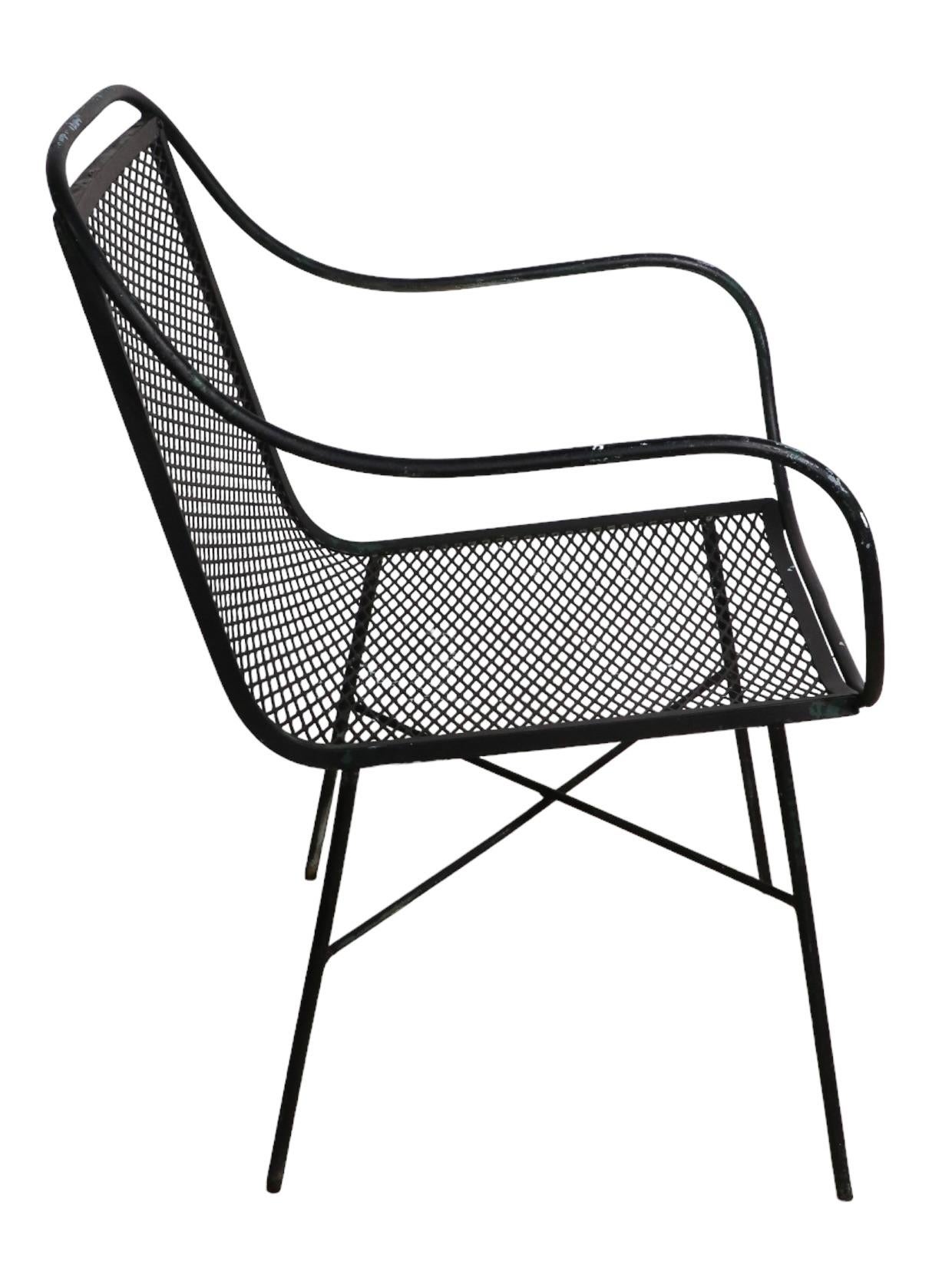 Mid-Century Modern  Mid Century Wrought Iron Chair att. to Salterini For Sale